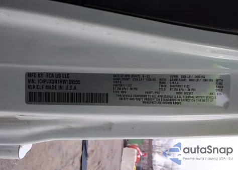 2024 Jeep Wrangler 4-Door Sport S 4X4 z USA, uszkodzony, nr VIN 1C4PJXDN1RW109555